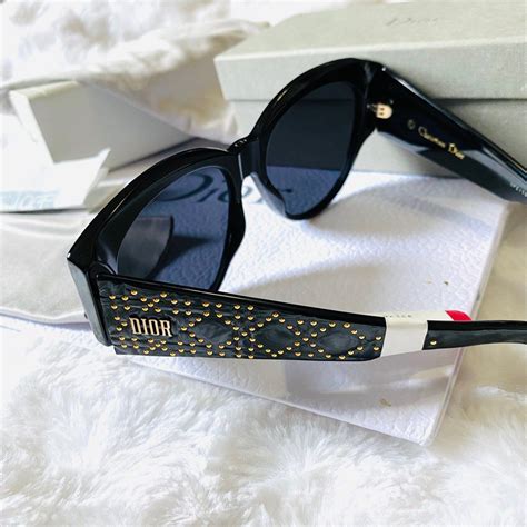 dior lady dior studs rectangle sunglasses|dior sunglasses original price.